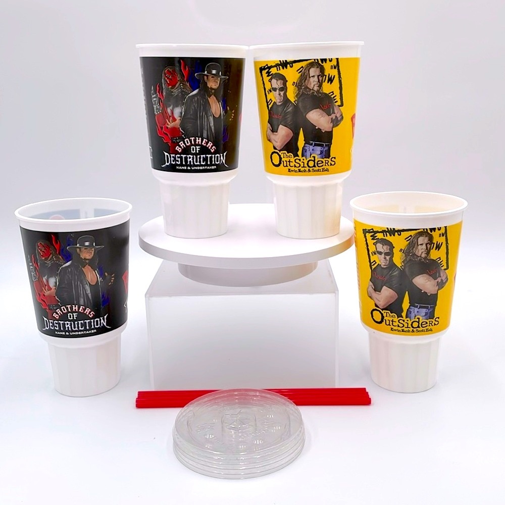 WWE Bojangles Collaboration Limited Edition Wrestling Collectors‎ Cups Set of 4
